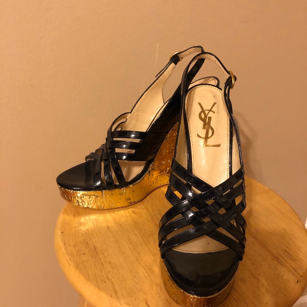 YSL STRAPPY WEDGE